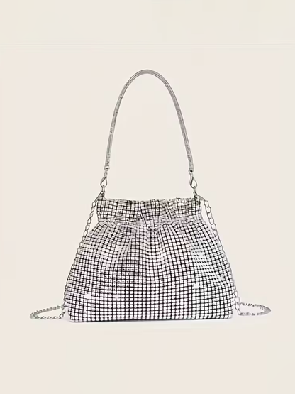 Rhinestone Bucket Evening Bag, bag, front view