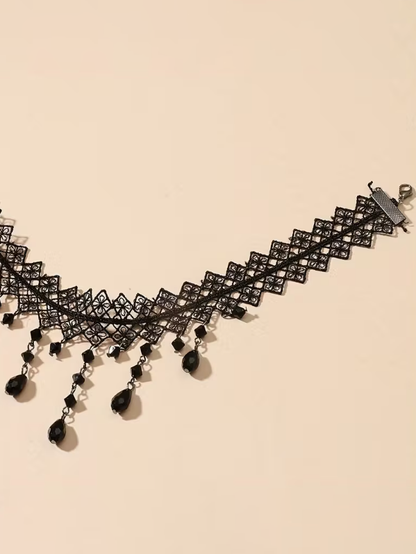 Midnight Lace Drop Choker, necklace, alternate view