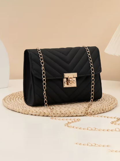 Midnight Luxe Quilted Crossbody Bag