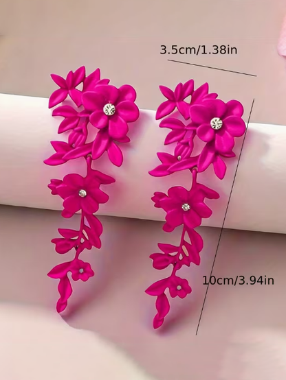 Fuchsia Blossom Statement Earrings