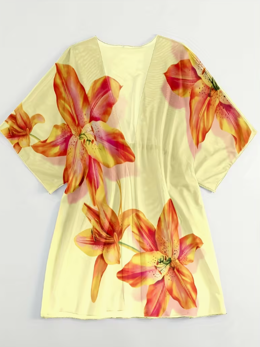 Flora Sheer Plus Size Cover-Up