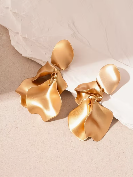 Petal Dangle Earrings in Gold
