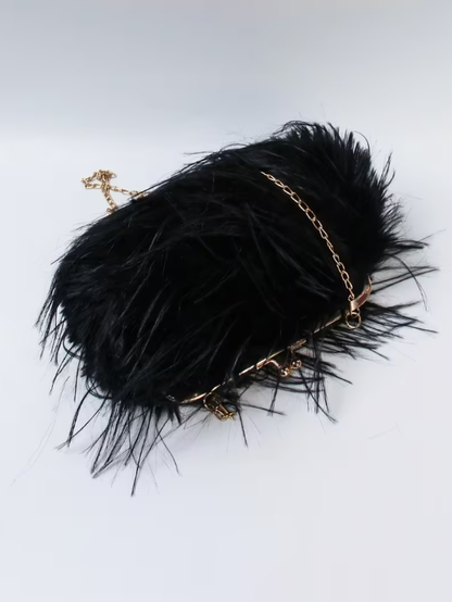 Faux Fur Bag in Black