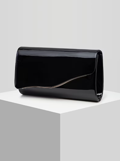 Sleek Curve Evening Bag in Black