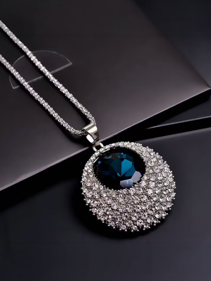 Rhinestone Circle Pendant Necklace