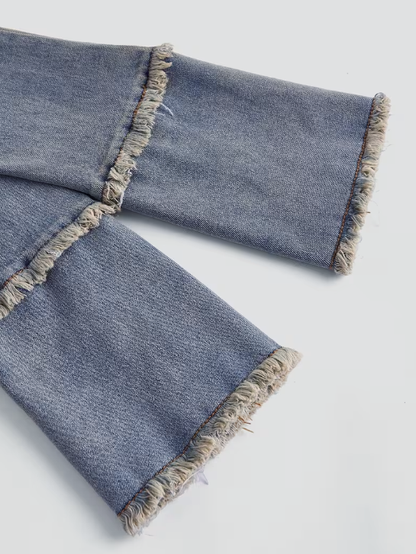 Sloane Vintage Frayed Plus Size Jean Jacket