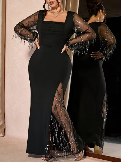 Seraphina Sparkling Plus Size Evening Dress, plus size dress, front view