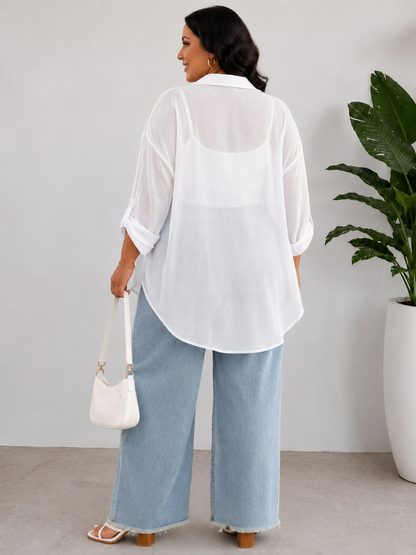 Simone Button Down Plus Size Blouse