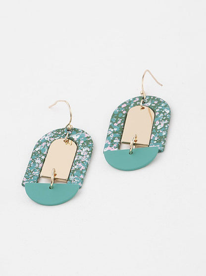 Splatter Arch Earrings, earrings, styled view