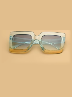 Statement Oversized Square Sunglasses in Blue Ombre, sunglasses, alternate view