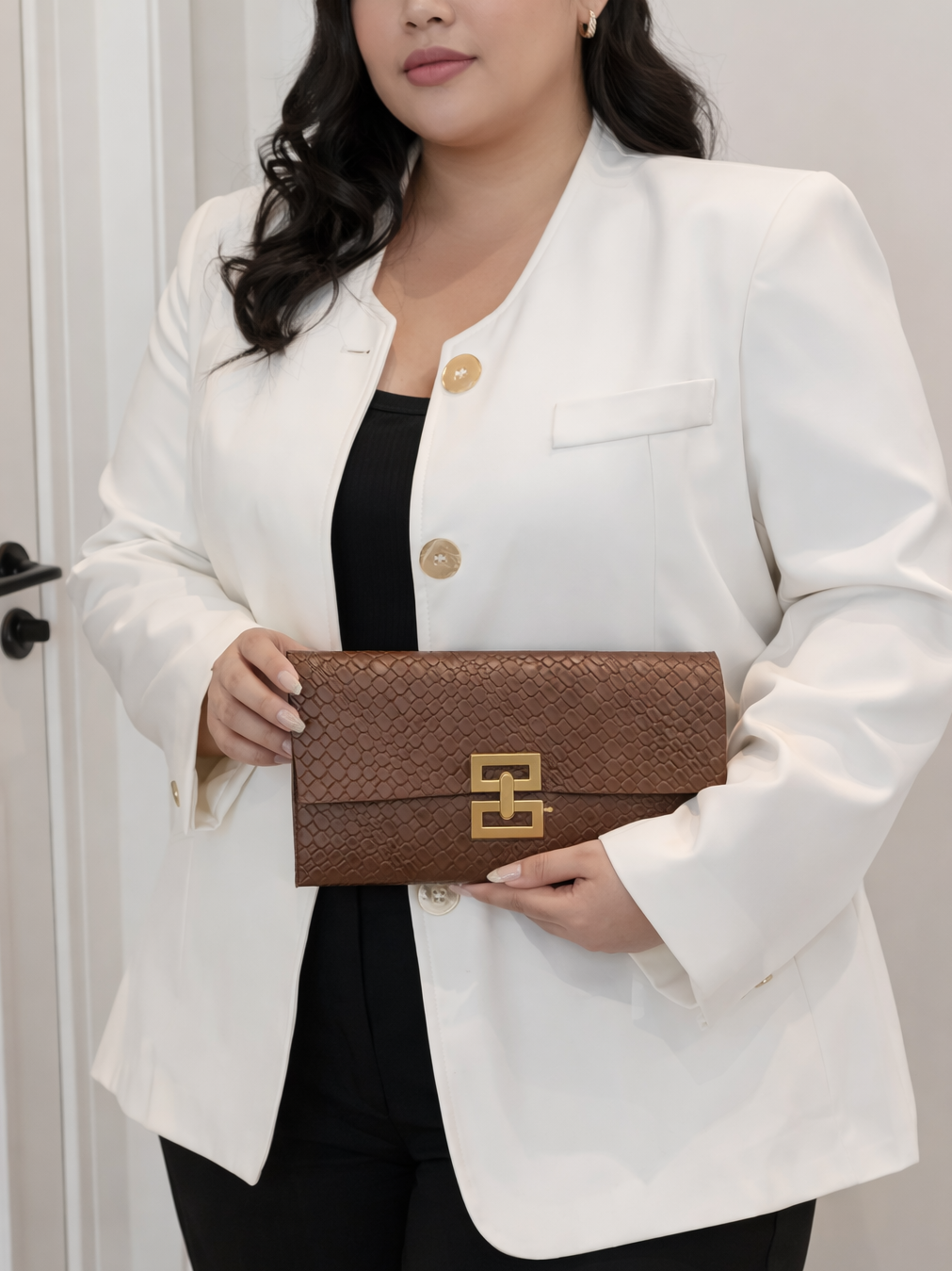 Textured Envelope Clutch, clutch, alternate view