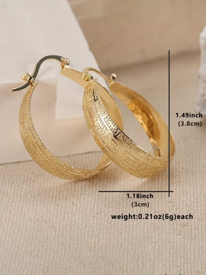Textured Hoop Earrings, earrings, detail view