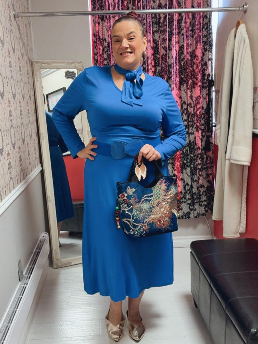 The Classic Plus Size Midi Dress, plus size dress, detail view