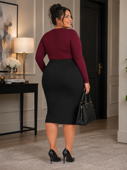 Essential Pull-On Plus Size Skirt
