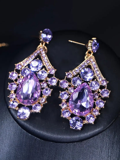 Vintage Inspired Purple Necklace Set, necklace, alternate view