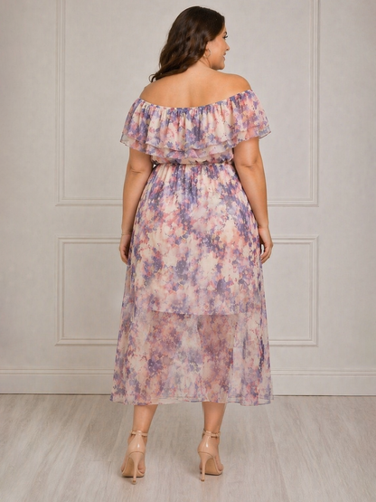 Vivian Off Shoulder Plus Size Dress, plus size dress, alternate view