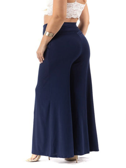 Zara Plus Size Wide Leg Pant in Navy, plus size pants, alternate view