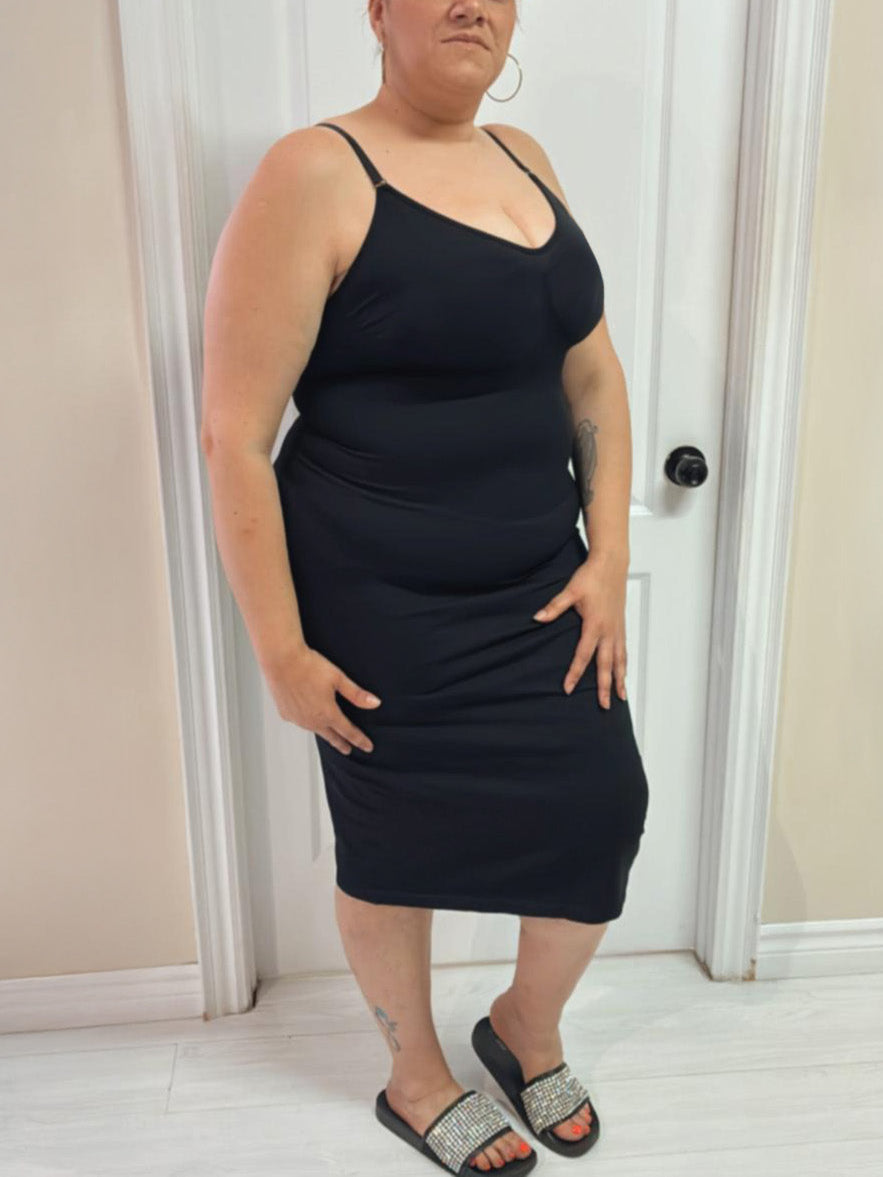 Ziba Plus Size Shapewear Dress, plus size dress, styled view