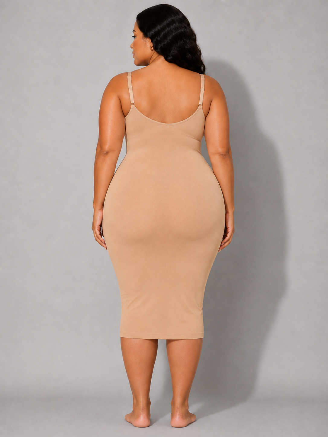 Ziba Plus Size Shapewear Dress in Beige