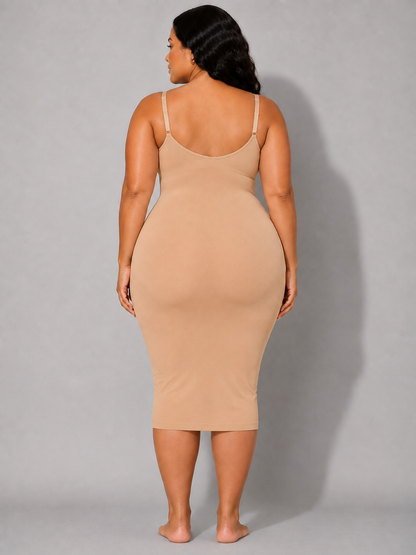 Ziba Plus Size Shapewear Dress in Beige