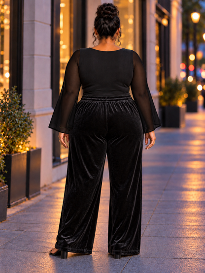 Krista Pull On Velvet Plus Size Pant