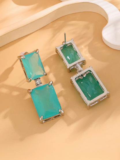Rectangular Drop Earrings, earrings, alternate view