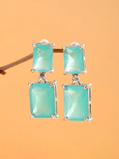 Rectangular Drop Earrings, earrings, detail view