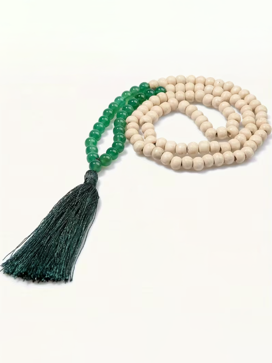 Beaded Tassle Necklace, necklace, alternate view