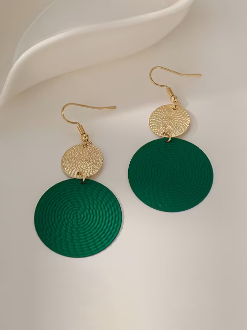 Bold Drop Circle Earrings, earrings, alternate view