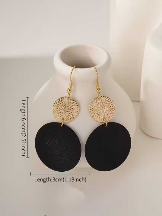 Bold Drop Circle Earrings, earrings, product view