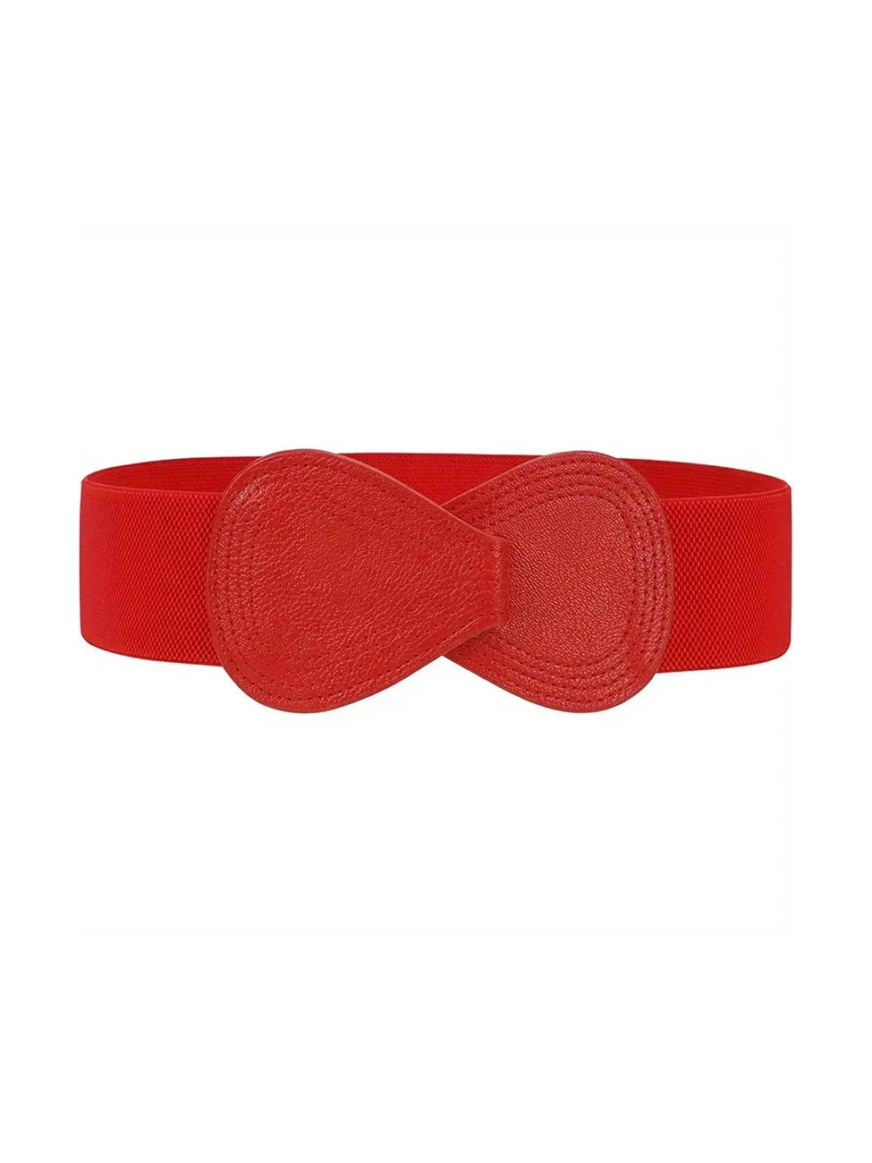 Bow Shaped Elastic Plus Size Belt in Red, belt, front view