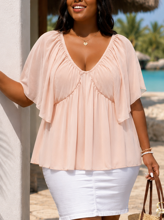 Ciara Romantic Plus Size Flowy Top