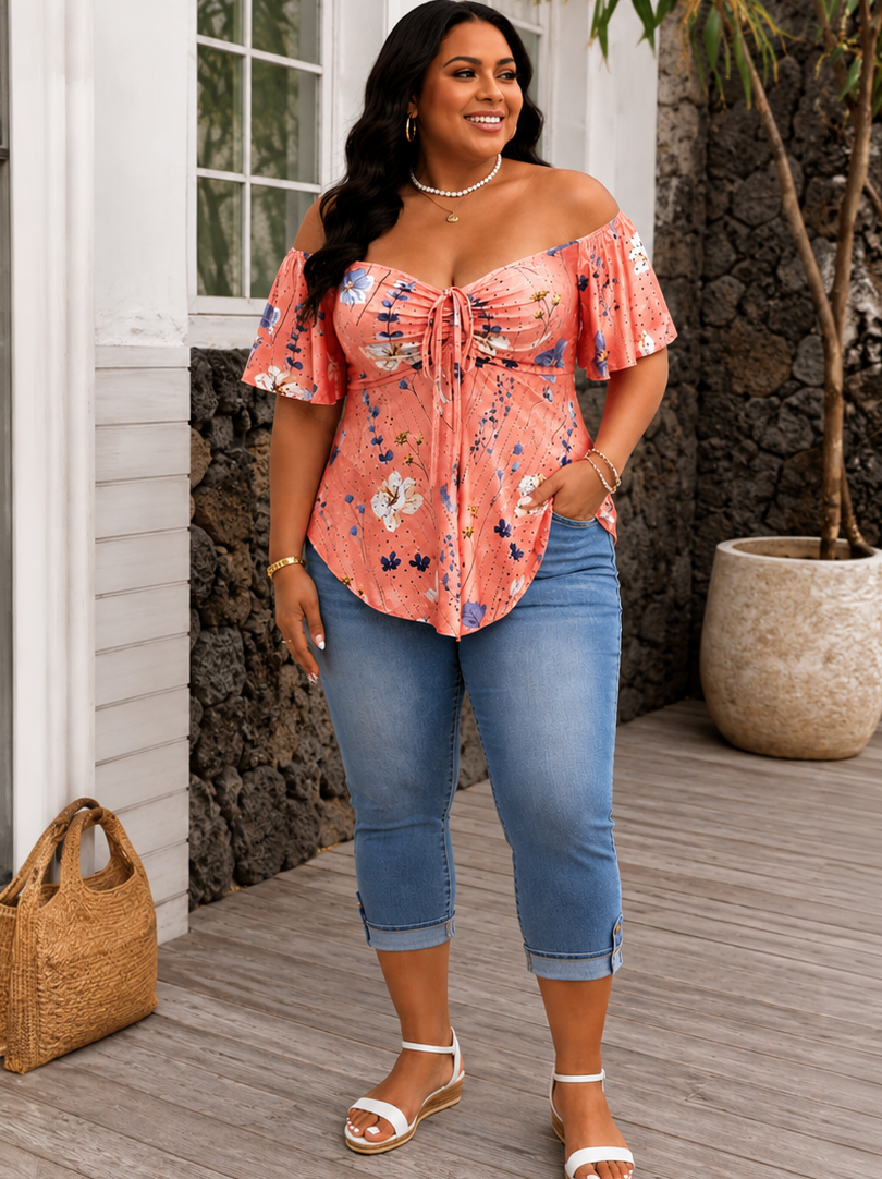 Clara Off-Shoulder Plus Size Top