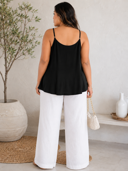 The Perfect Scoop Neck Plus Size Tank in Black