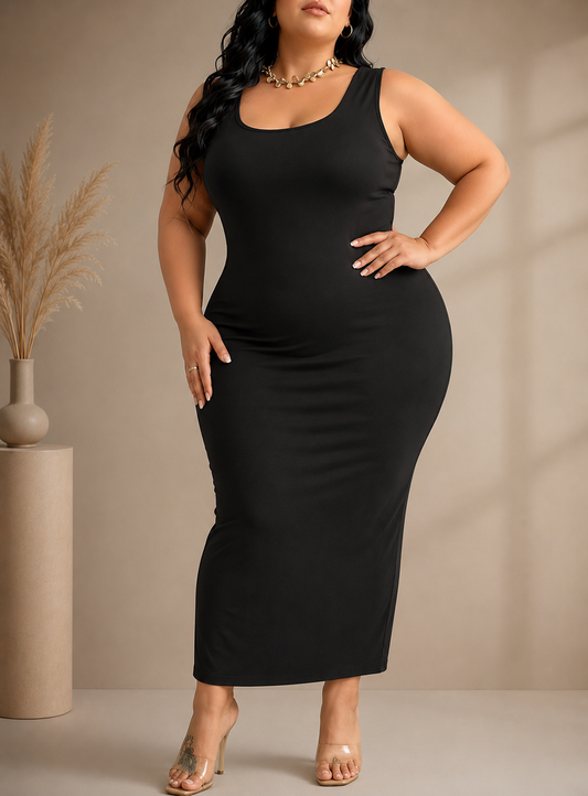 Essence Basic Bodycon Plus Size Dress
