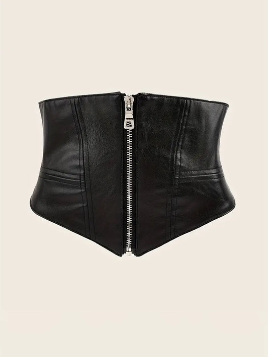 Plus Size Corset Belt with Zipper, belt, front view