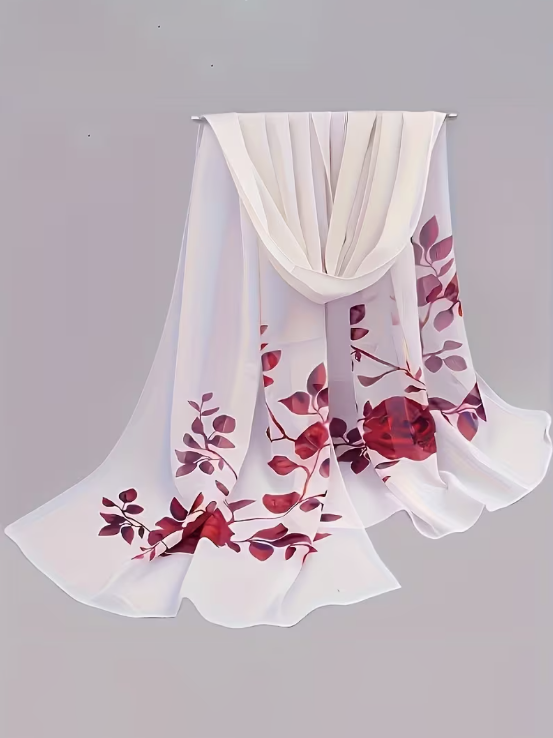 Roses Are Red Sheer Scarf, scarf, alternate view