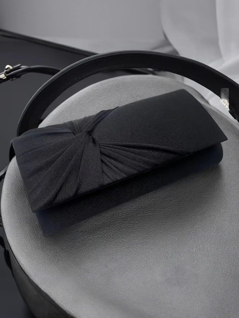 Satin Evening Clutch, clutch, alternate view
